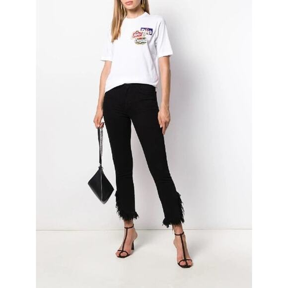 J BRAND Black Jeans Womens sz 28 Ruby Frayed Hem Fringe High Rise Stretch Denim - Picture 1 of 9